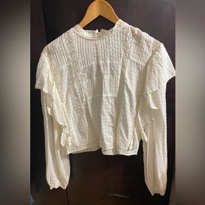 Zara ruffled cropped shirt
